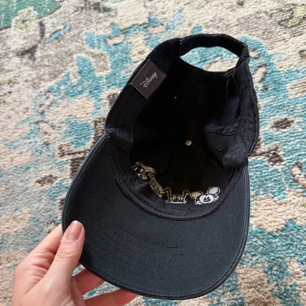 Disney Mickey Mouse Dad Hat Black Adjustable Baseball Cap Goofy Pluto Donald - Picture 5 of 7